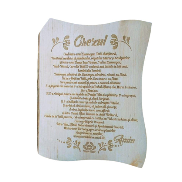 Placheta lemn - Crezul